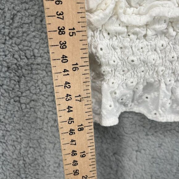 Wild Fable Boho White Eyelet Lace Cropped Top Size XXL - Picture 10 of 13